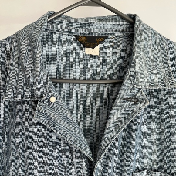 HOST PICK 1960 Railroad Stripe Denim coveralls mechanic workwear jumpsuit 42L - Picture 14 of 16